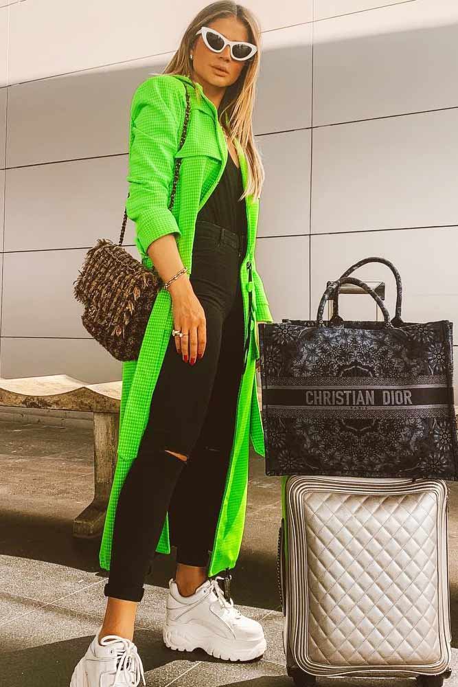 Black Jeans With Long Green Cardigan #longcardigan