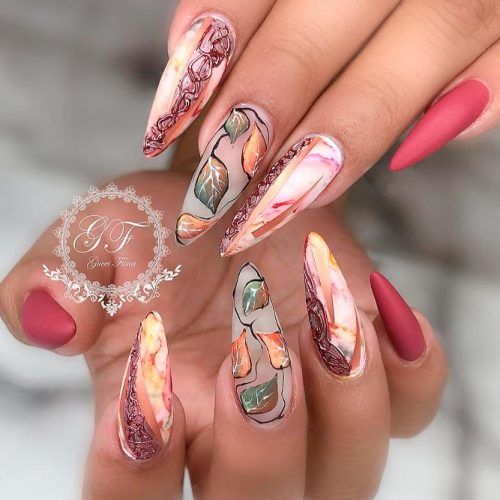 Abstracted Marble Nail Art #abstractednails #marblenails
