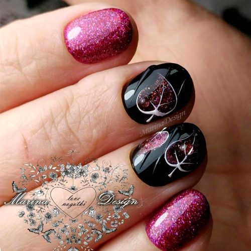 Fall Nail Designs With Leaves #laevesnaildesign #handpaintednails