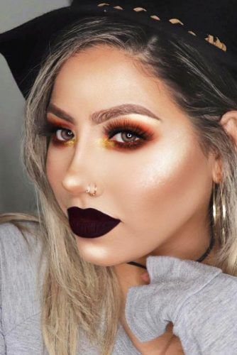 Orange Smokey With Matte Plum Lipstick #plumlips #smokey