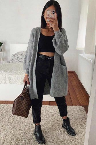 High Waisted Jeans With Comfy Cardigan Outfit #cardigan #jeans