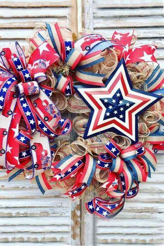 Ribbon Patriotic Wreath Design #ribbons