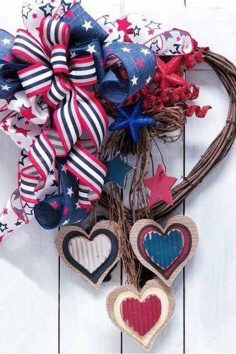 Patriotic Heart Wreath #stars #stripes