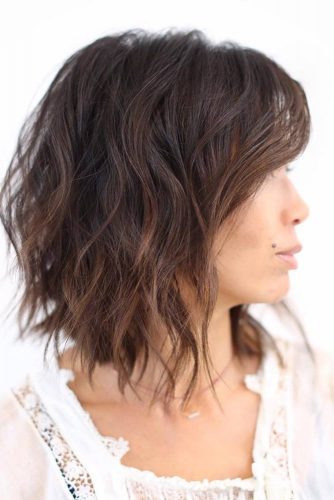 Voluminous Bob with Dramatic Side Bangs