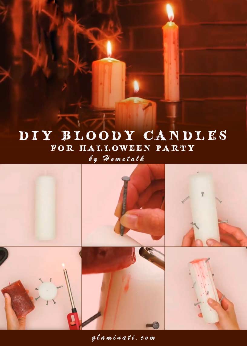DIY Bloody Candles #diydecor #handmade
