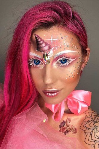 3d Fairy Unicorn Face Art #whiteeyeliner