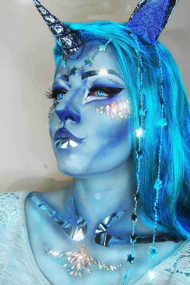 Blue Fantasy Unicorn Makeup #blueunicorn
