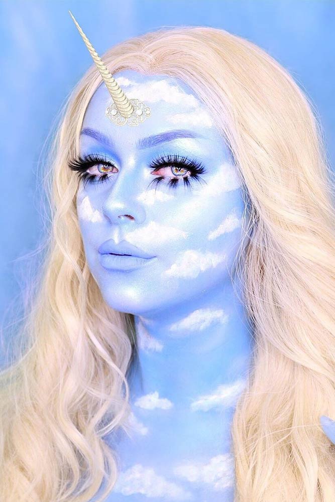 Blue Unicorn Face Art #skyunicorn