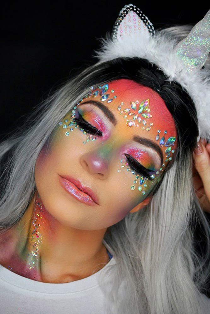 Rainbow Crystals Makeup #rainbowmakeup