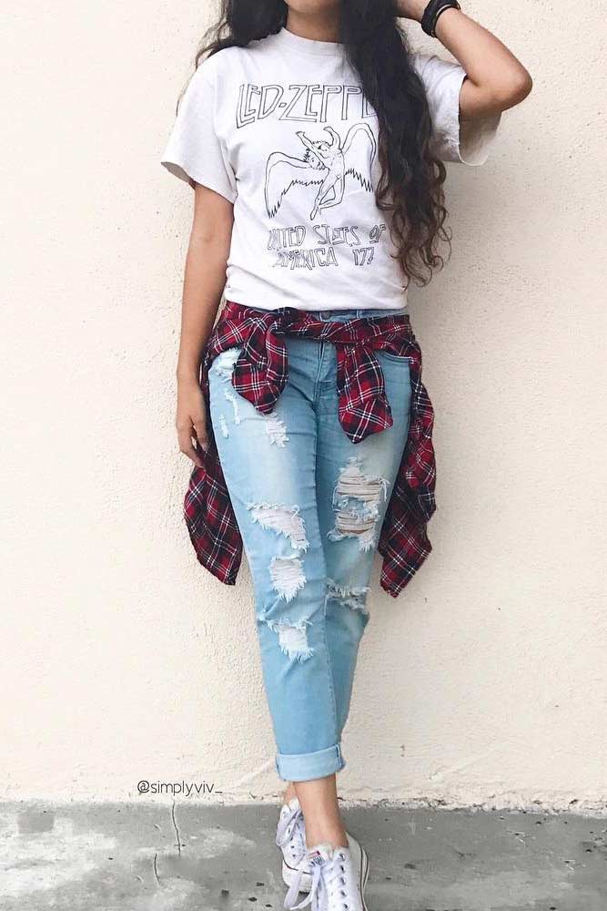 Comfy Fall Outfits with Flannel Shirts picture 2