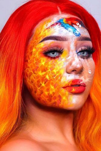 Phoenix Halloween Makeup #faceart #fantasy