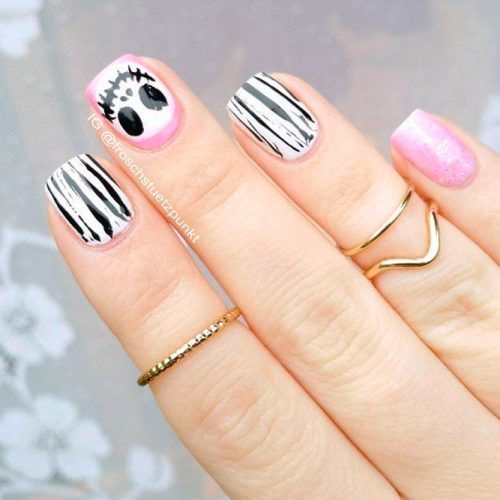 Pretty Jack Skeleton Nail Art #jackskeleton #funnynails