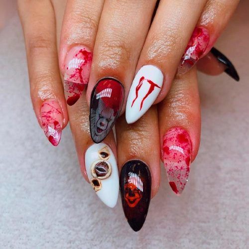 Nail Art by Robin Moses: Robin Moses Nail Art Blood Drips and Blood Witch  Nails for Halloween 2023