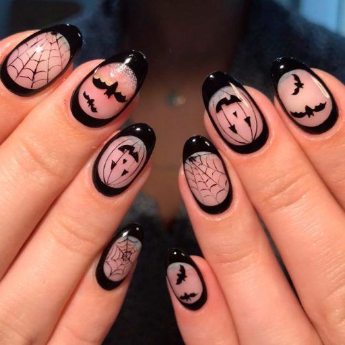 Negative Space Halloween Nail Design #nails #scarynails