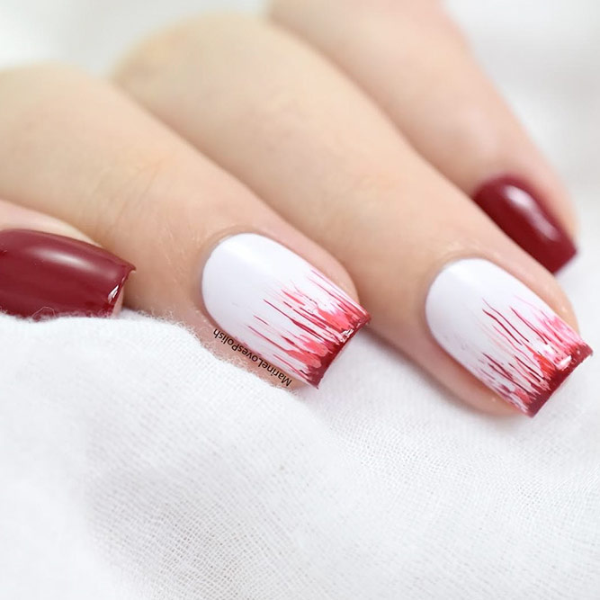 Scary Red Blood Nail Art #easynailart #scarynails