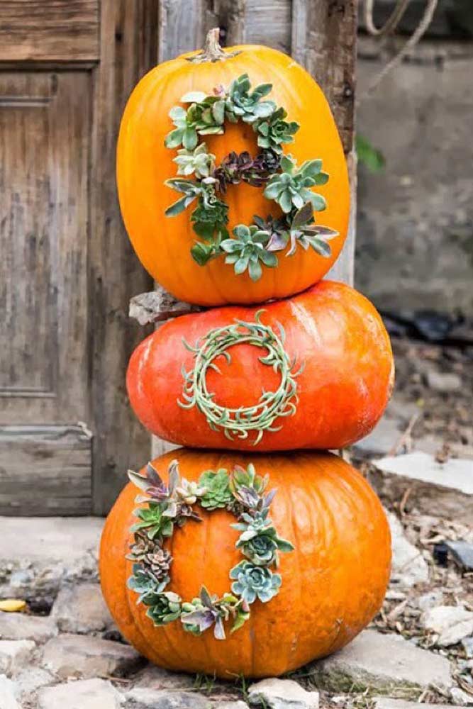 Greenery No Carving Pumpkin Decoration #greenerypumpkin #boo