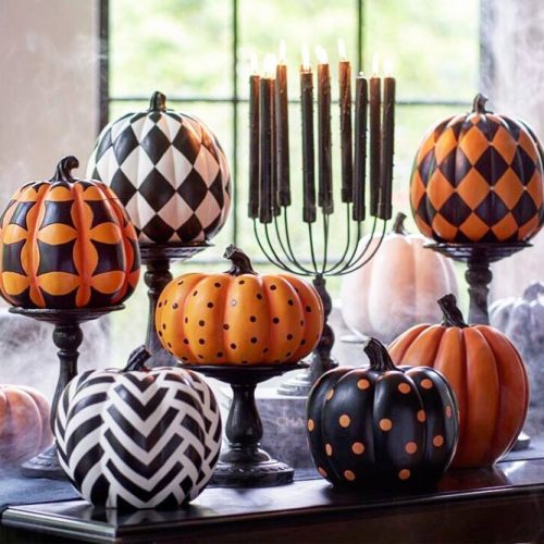 Patterned Pumpkin Designs #patternedpumpkin #dotspumpkin