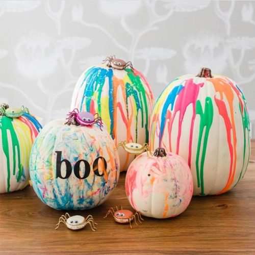 Rainbow Pumpkin Decorating Ideas #rainbowpumpkin #boo