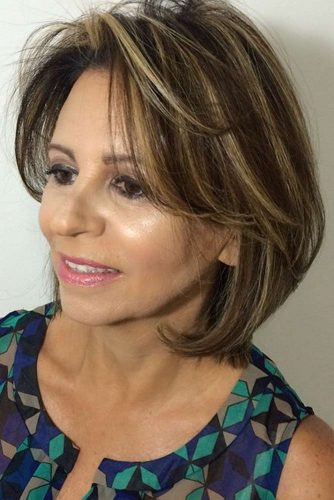 Medium Length Hairstyles For Women Over 50 Blown Color Highlights 334x500 