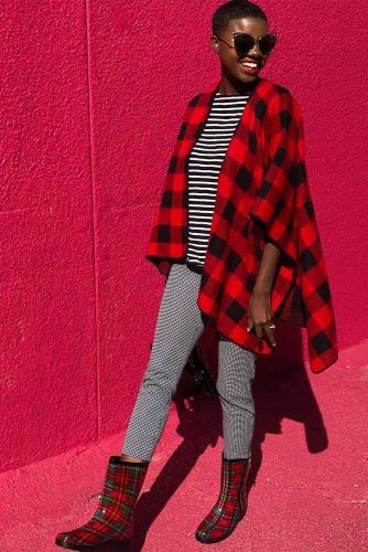 Plaid Cardigan With Print Pants Outfit #printpants