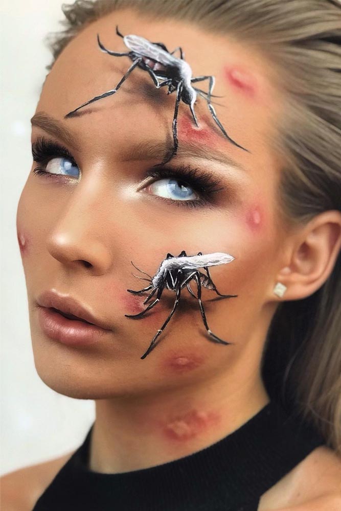 Mosquito 3D Makeup #faceart #mosquito