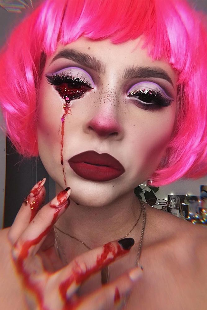Bloody Scary Makeup #bloodyeyes