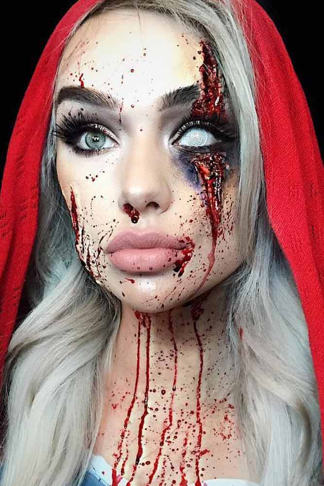 Bloody Red Riding Hood Makeup Idea #horror #redridinghood