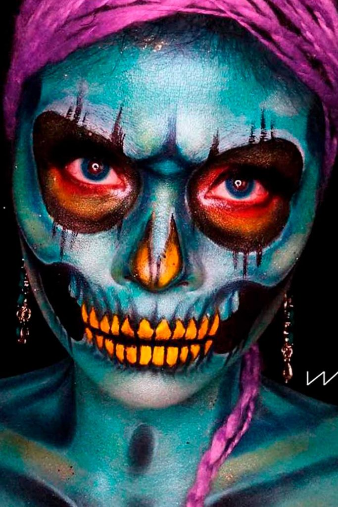 Skeleton Face And Body Art Ideas