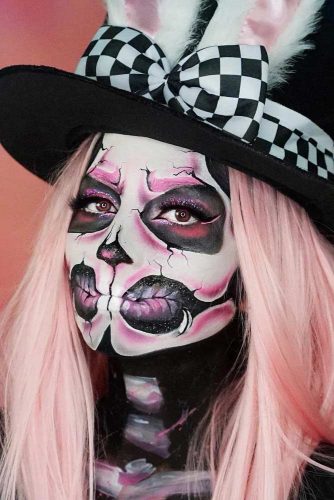 Bunny Skeleton Makeup Idea #bunny #glitterskeleton