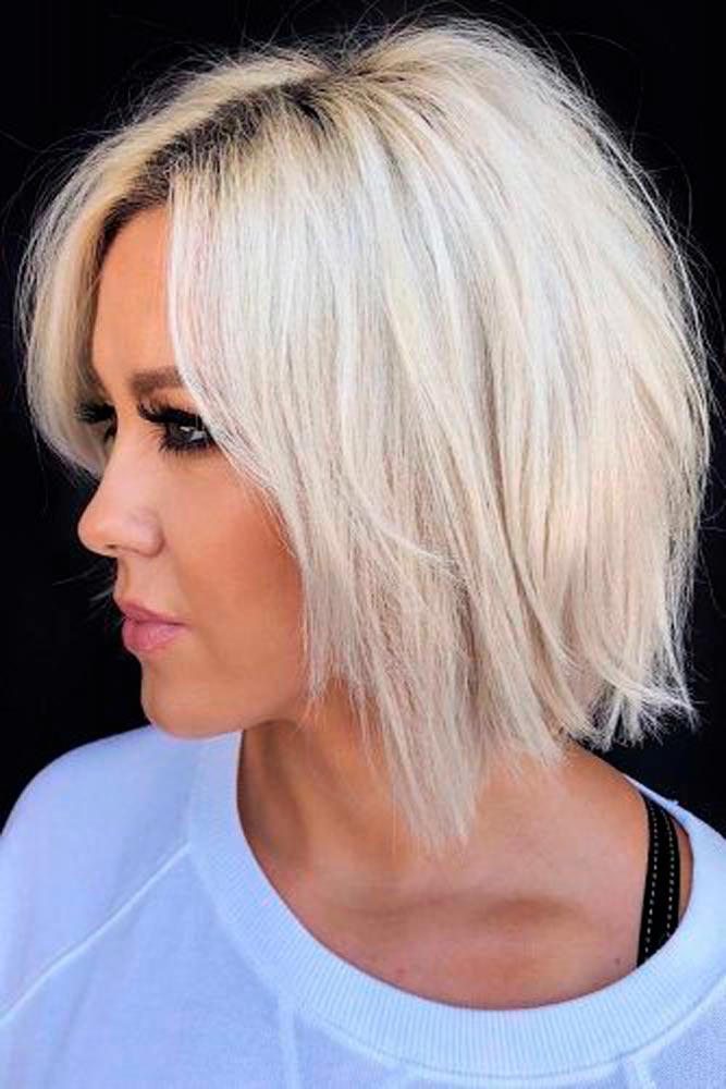 Bright Blonde Bob #shorthairstyle #blondehair