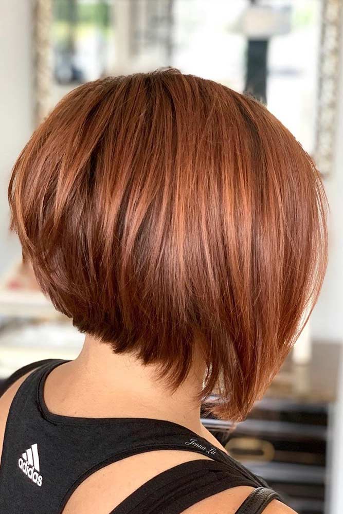 Dark-Copper Stacked Bob #invertedbob #redhair