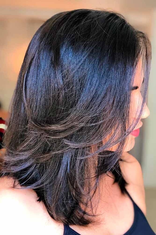 Stylish Layered Bob Haircuts Long Brunette 