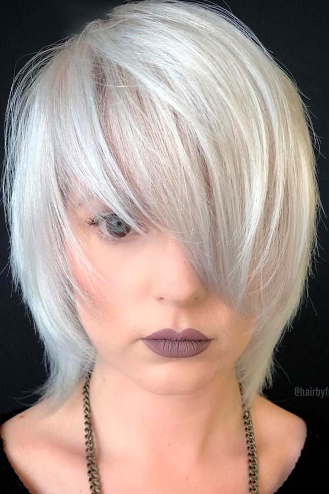 Medium-Length Cascade Haircut #cascade #silverhair