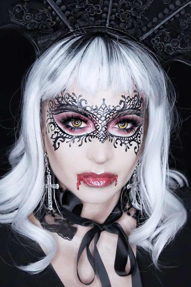 Vampire Makeup Idea With Mask #blood #maskmakeup