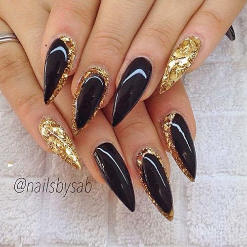 24pcs/box Gold Glitter Butterfly Long Ballet Wearable Fake Nails Sexy Black  Press On Full Cover Detachable Finished Fingernails - False Nails -  AliExpress