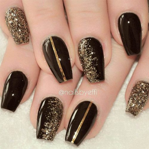 Nail Art How To: Sparkling Gold and Black