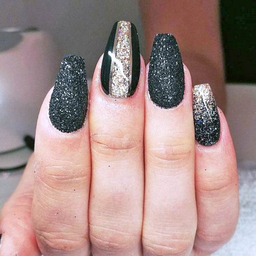 Newest Black Glitter Nails Ideas picture 5