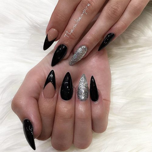 33 Black Glitter Nails Designs That Are More Glam Than Goth