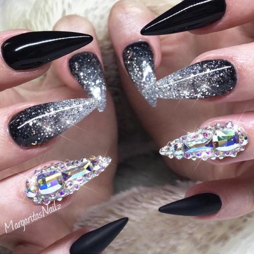 Cute Black and Silver Nails Designs picture 3