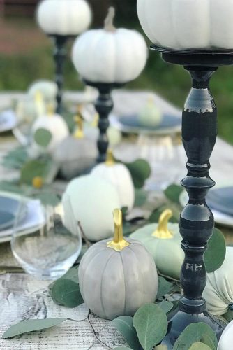 Table Decor With Pumpkins #centerpiece #pumpkins