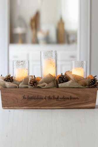 Candle Thanksgiving Centerpiece Design #candle #centerpiece