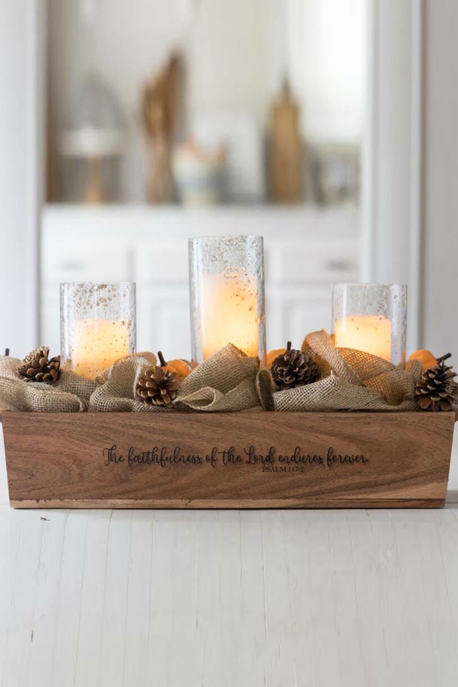 Candle Thanksgiving Centerpiece Design #candle #centerpiece