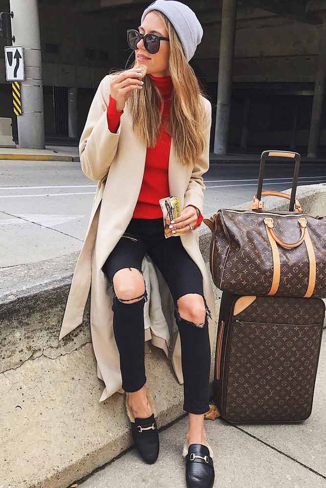 chic fall travel outfits