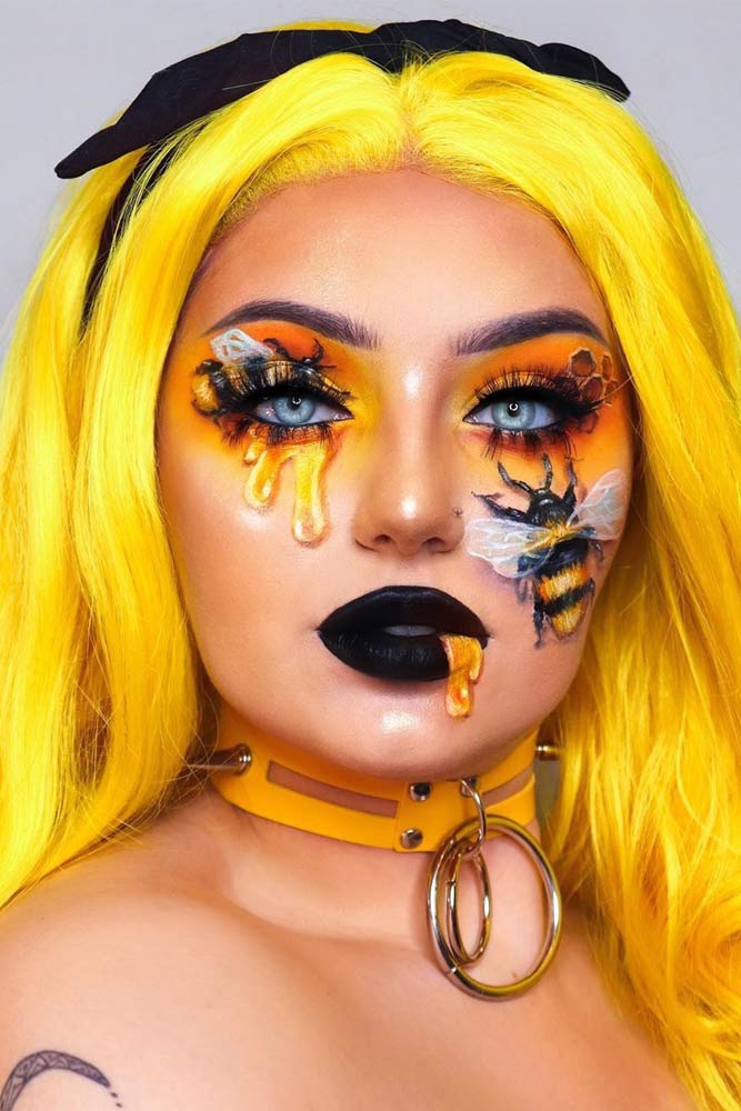 Queen Bee Fantasy Makeup #bee #queenbee