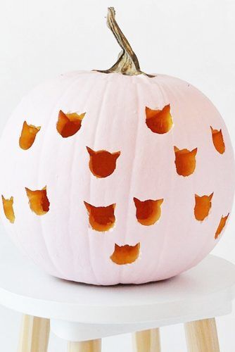 Cute Cats Pumpkin Carving Ideas #catcarving