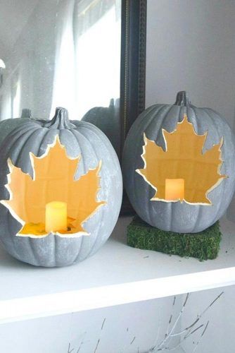Leaves Pumpkin Carving Idea #leavescarving