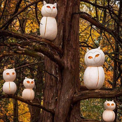 Treeful Of Sharp-eyed Owls #owlcarvingidea