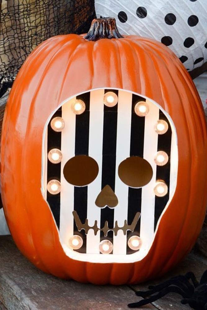 Skeleton Pumpkin Carving Idea #skeletonpumpkin