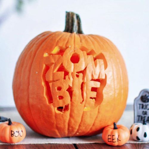 Zombie Pumpkin Carving Idea #pumpkinlettering