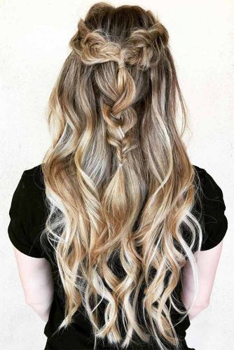 Half Up Hairstyles for Long Hair with Hightlights Picture 1
